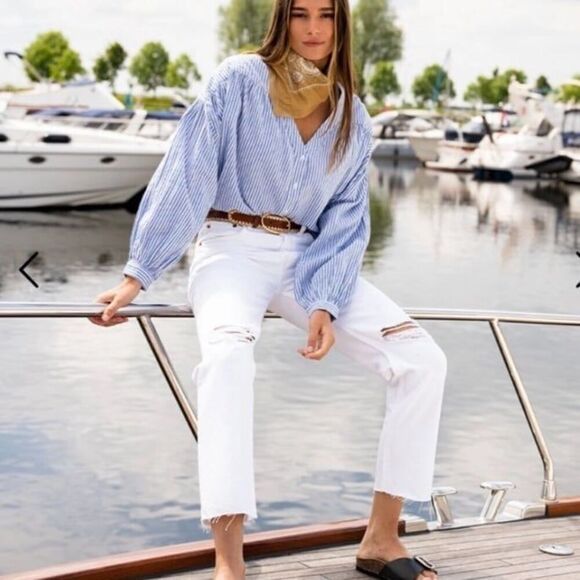 $295 NWT RE/DONE 70S STOVE PIPE WHITE DESTROY SZ 25 RUNS BIG! - Picture 7 of 9